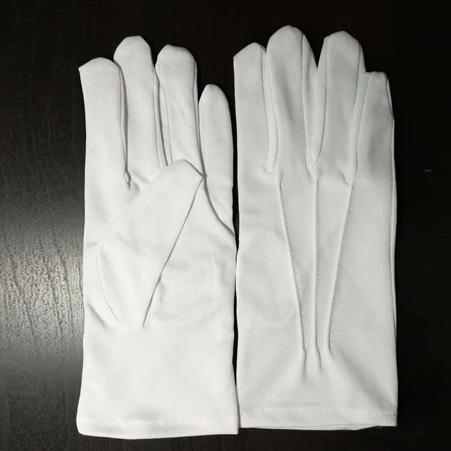 Gants formels blancs élégants, garde de smoking à doigt complet, défilé du père noël pour hommes, mitaines de conduite d'inspection fantaisie, gants antidérapants pour femmes – Image 5