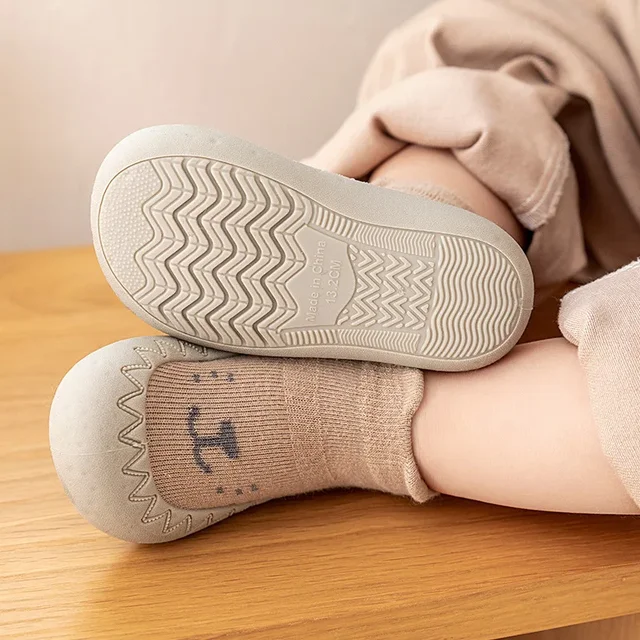 Chaussures pour nouveau-né garçon et fille, chaussons avec motif brodé, semelle en caoutchouc souple CPull – Image 6