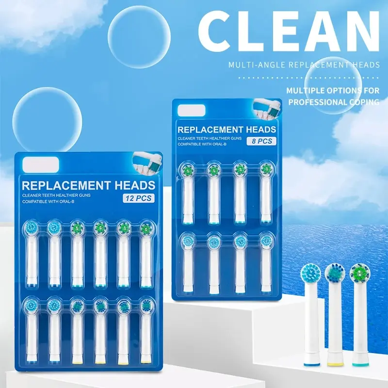 Têtes de brosse à dents électrique Oral-B de rechange, puissance avancée, vitalité, précision, propre, pro santé, triomphe, Excel 3D, 8 pièces