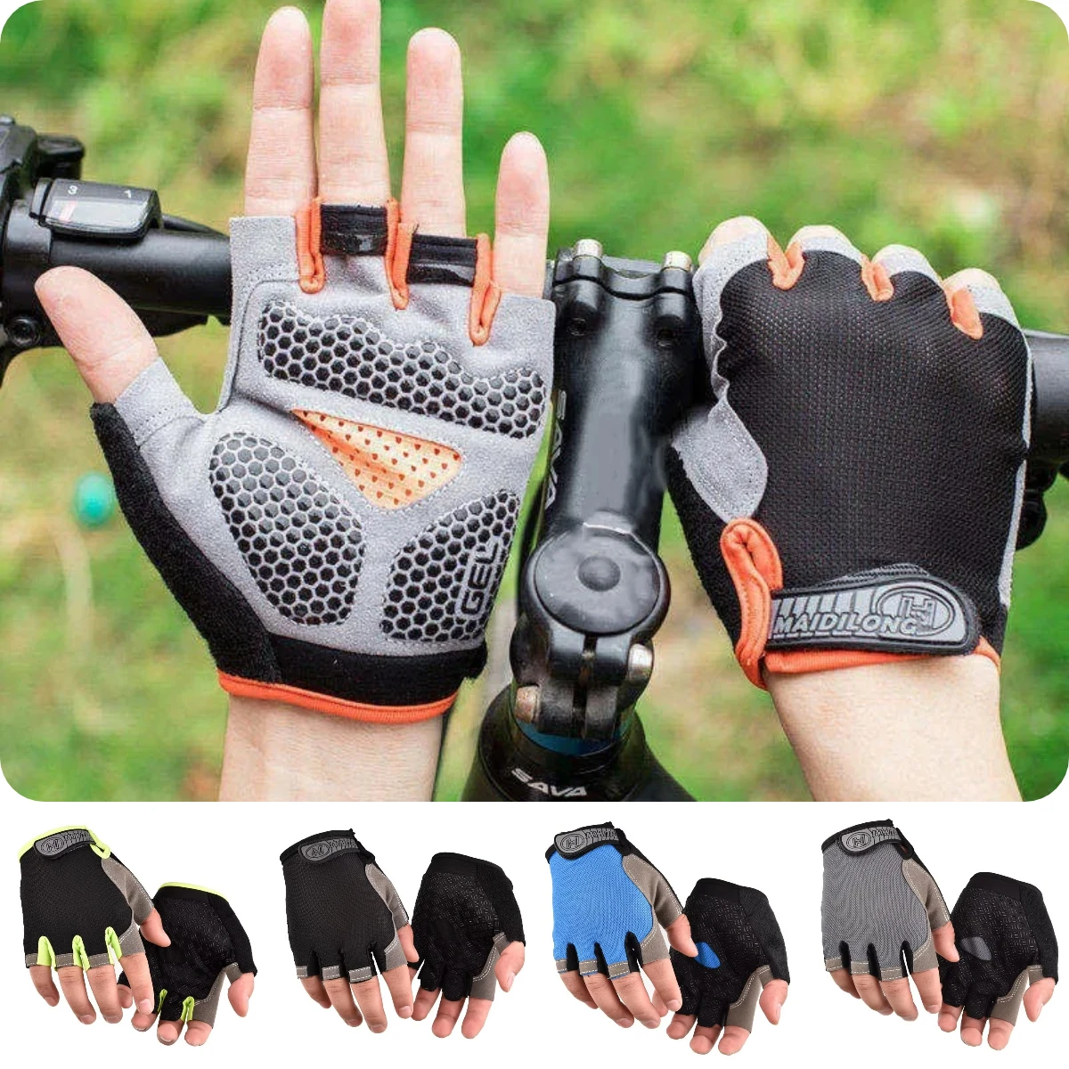 Gants de gymnastique Fitness entraînement sans doigts hommes femmes musculation exercice gants de sport pour cyclisme vélo anti-dérapant respirant