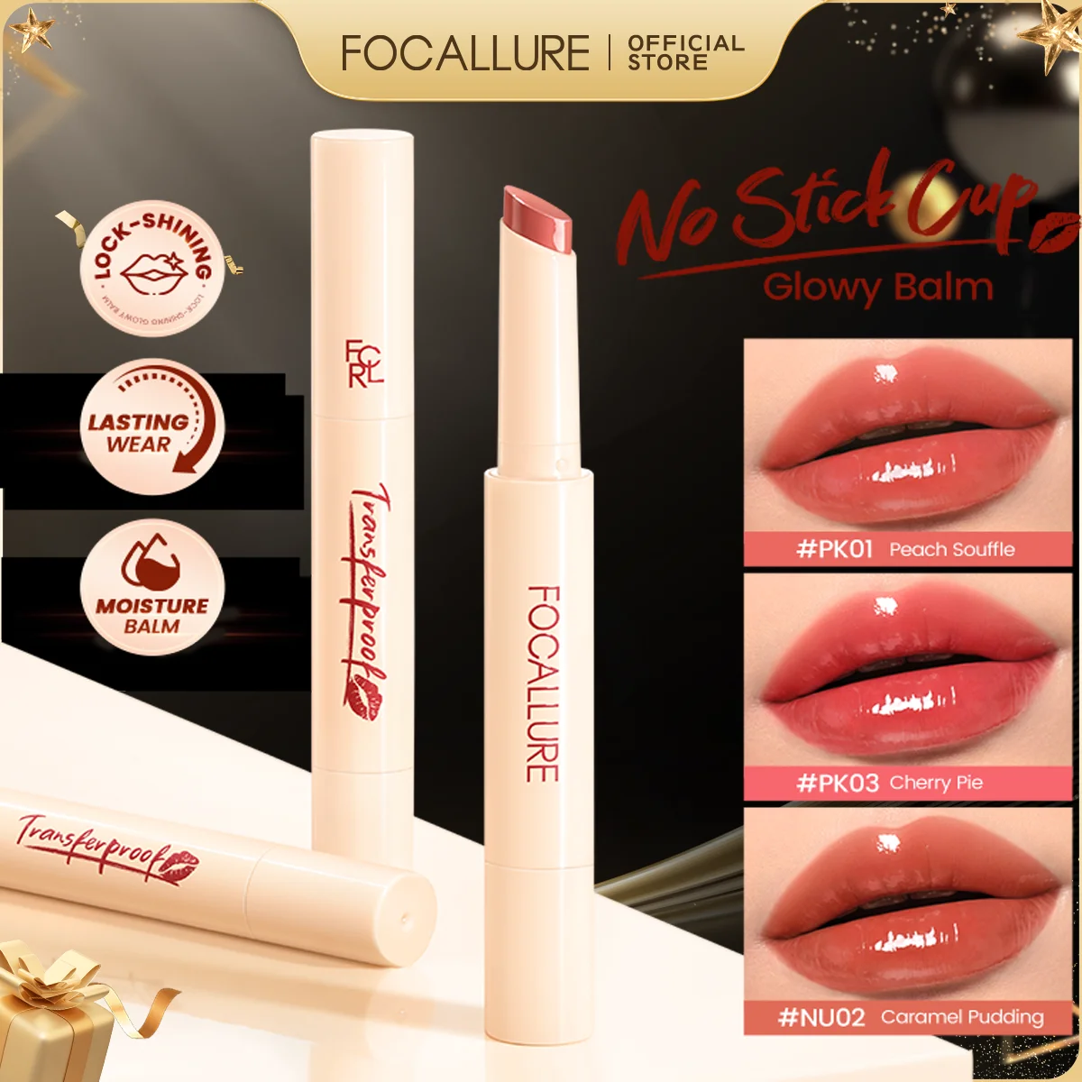 FOCALLURE translucide Lustre hydratant baume à lèvres longue durée léger antiadhésif tasse aqueux rouge à lèvres stylo maquillage cosmétiques