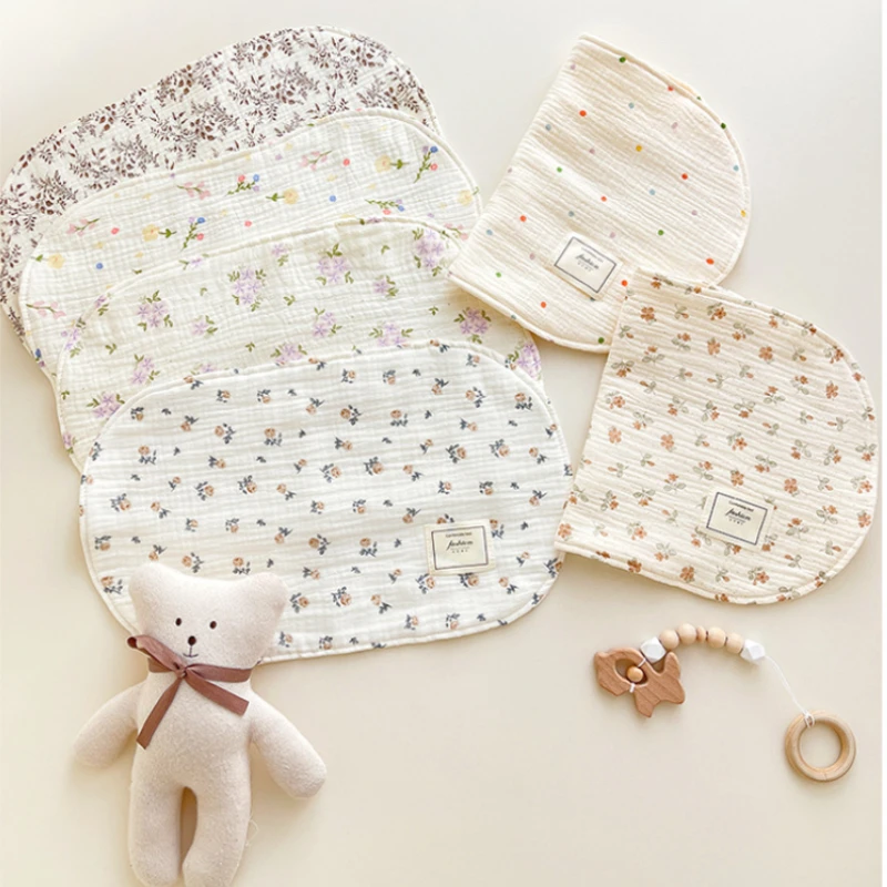 Oreiller en gaze pour nouveau-né, 8 couches, Double face, respirant, serviette en coton doux, coussin de literie, Protection de la tête de bébé d'été