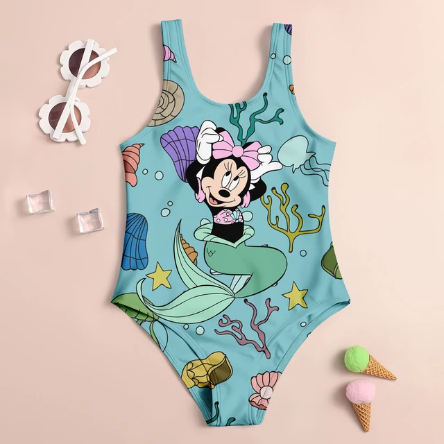 MINISO Disney Mickey Mouse fille maillot de bain maillot de bain pour enfants 3D dessin animé imprimé mignon sable maillot de bain mode vêtements pour enfants – Image 2