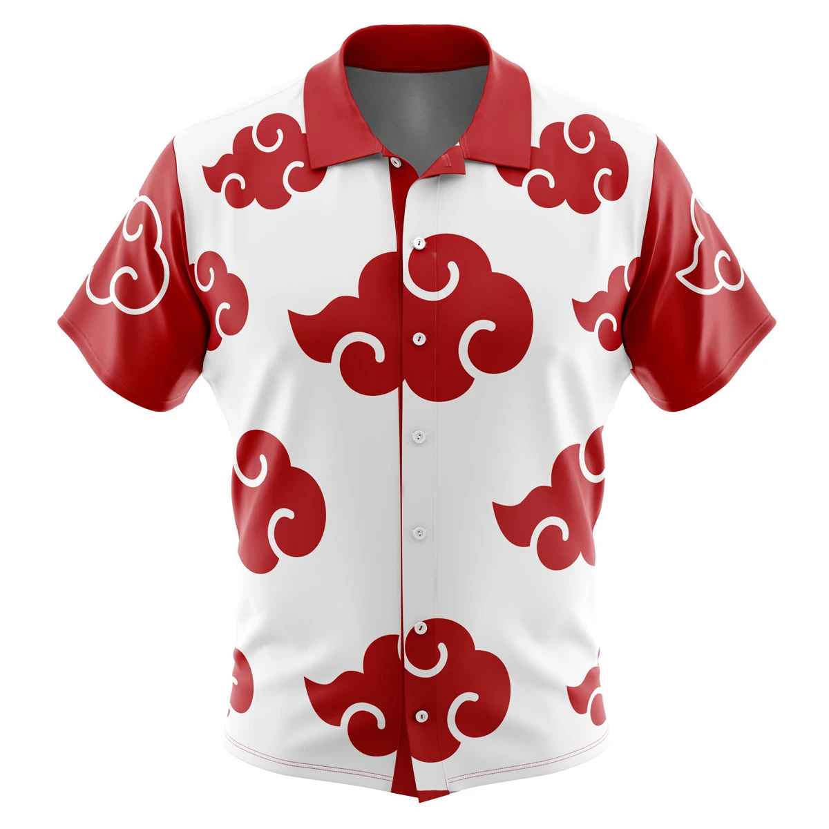 Chemise hawaïenne boutonnée blanche Akatsuki