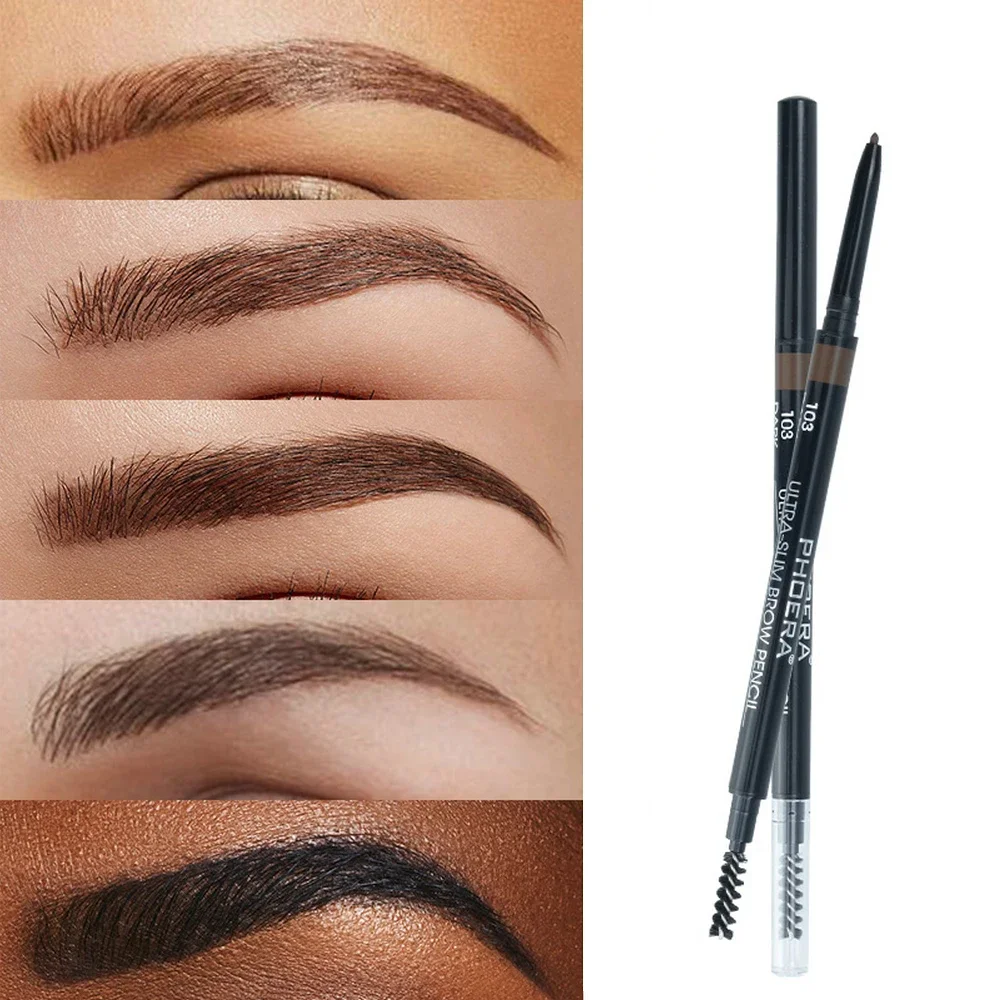Crayon à sourcils Eyeliner imperméable avec brosse à sourcils, cosmétiques coréens polyvalents pour femmes, stylos à sourcils lisses, maquillage