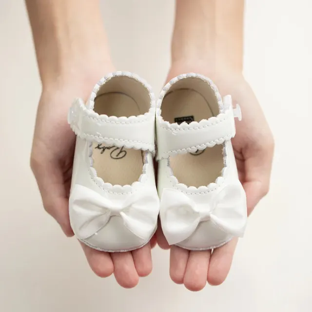 MRovior-Chaussures classiques en cuir PU pour bébé fille de 0 à 18 mois, plates et coordonnantes, en coton, avec nœud papillon, pour marche astronomique, pour nouveau-né – Image 2