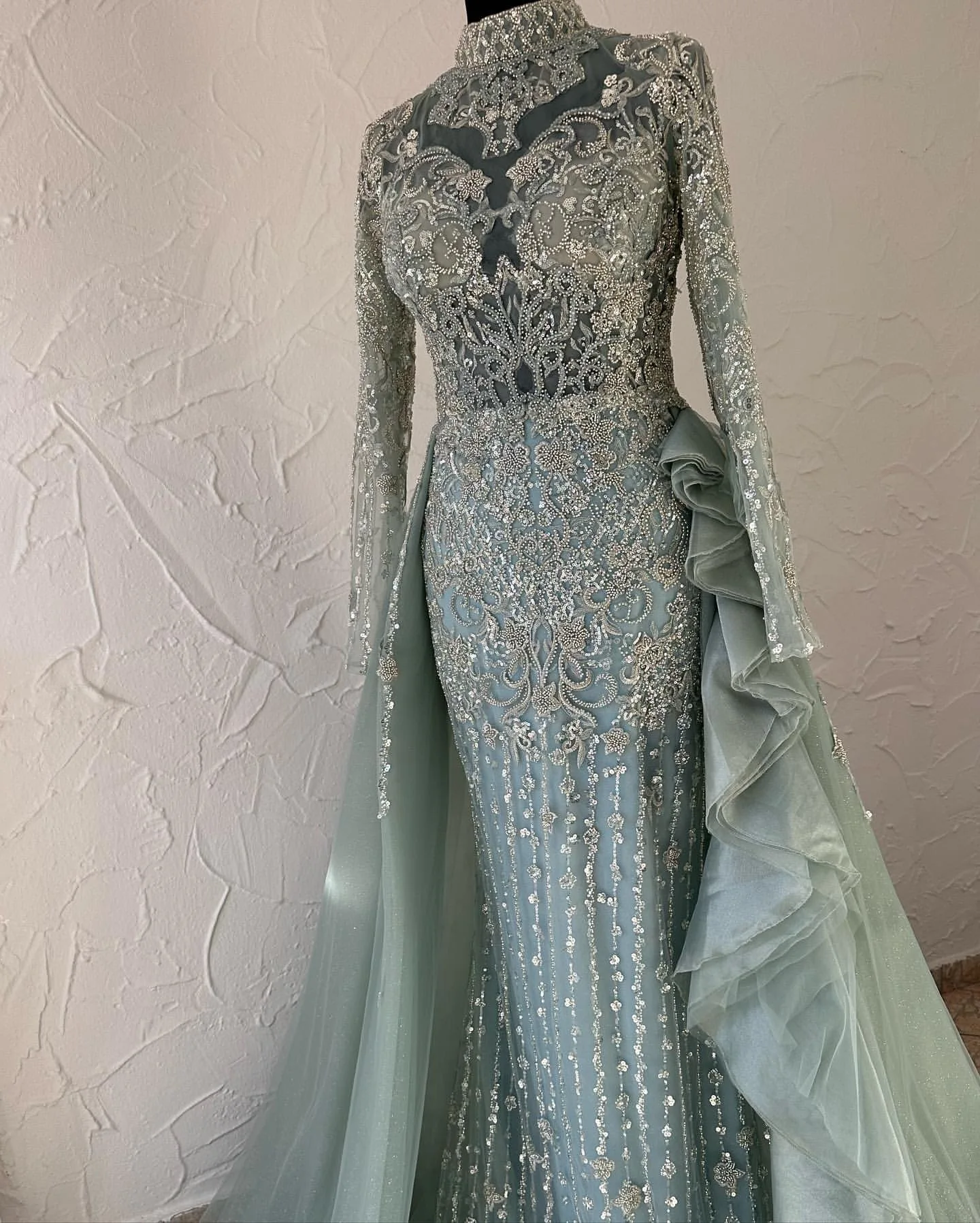 Robe de Bal Sirène en Dentelle à Paillettes, Tenue de Soirée Formelle, Deuxième Réception, Anniversaire, Fiançailles, Quelle que soit la Tenue, 2024, ZJ47