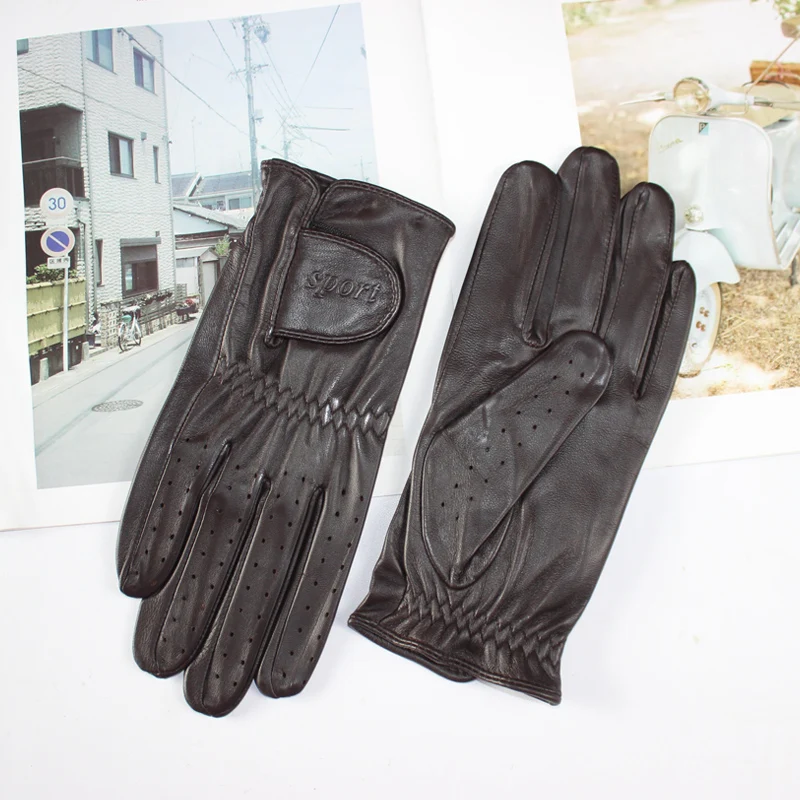 Gants de Golf en peau de mouton, unisexe, en cuir fin, sans doublure, pour la conduite à écran tactile, nouvelle collection