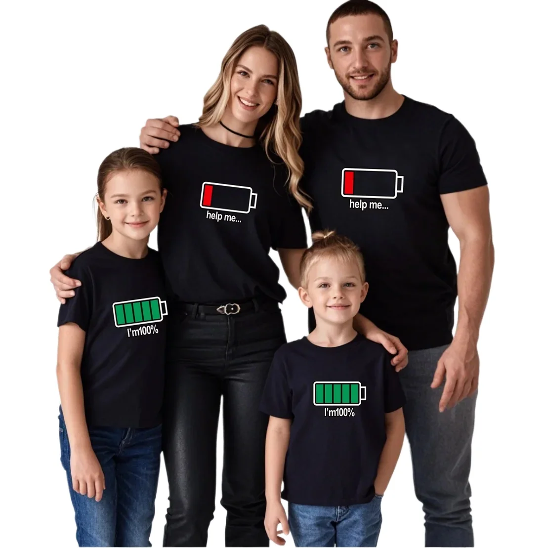 T-shirt d'été à manches courtes pour famille, motif de batterie drôle, vêtements assortis pour papa, maman, fils, fille