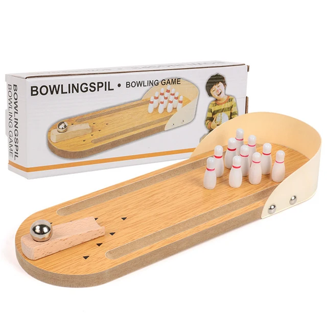 Tabletop Mini Bowling Game Set with 10 Pins Portable Tabletop Bowling Game Desktop Bowling Set for Family Adults Kids – Image 2
