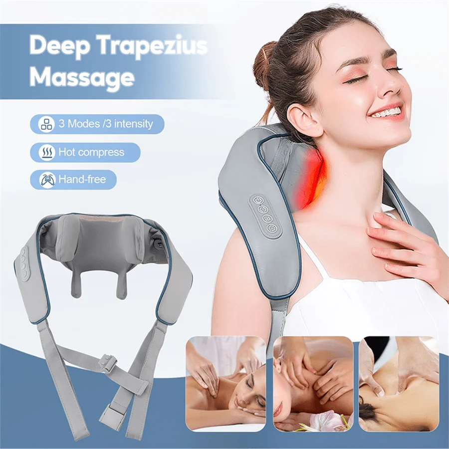 Masseur à compresse chaude, Massage des épaules et du cou, pétrissage de châle électrique, Instrument de Massage du dos multifonctionnel