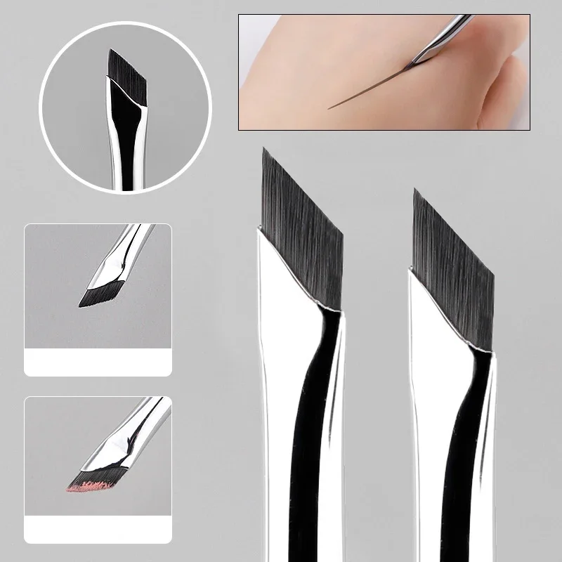 CNK 2/5Pc mise à niveau lame Eyeliner brosse Ultra mince Angle fin plat sourcil brosse sous les yeux placer des détails précis brosse outils