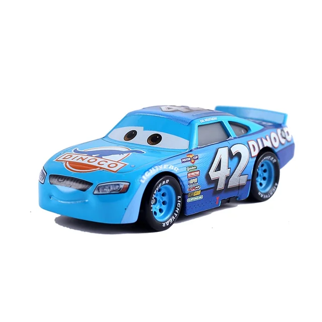 Voitures en métal Disney Pixar 2 3 jouet foudre Mcqueen Lizzie Guido Luigi Dinoco Mini Collection moulé sous pression Original Racer shérif enfants – Image 6