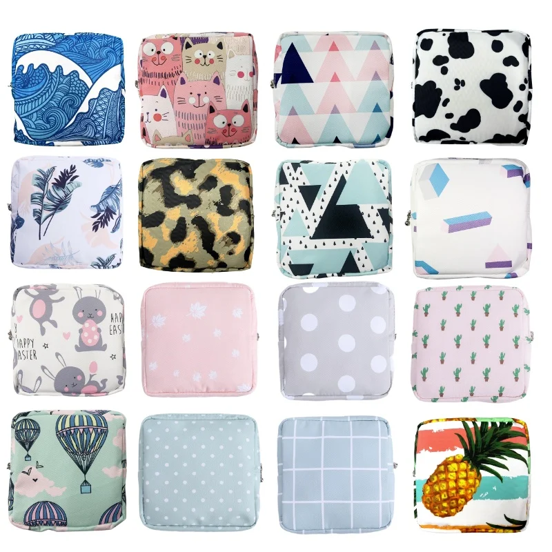 Sacs de rangement de serviettes hygiéniques de grande capacité, mignons, dessin animé lapin ours filles période physiologique Tampon organisateur sac Mini sac