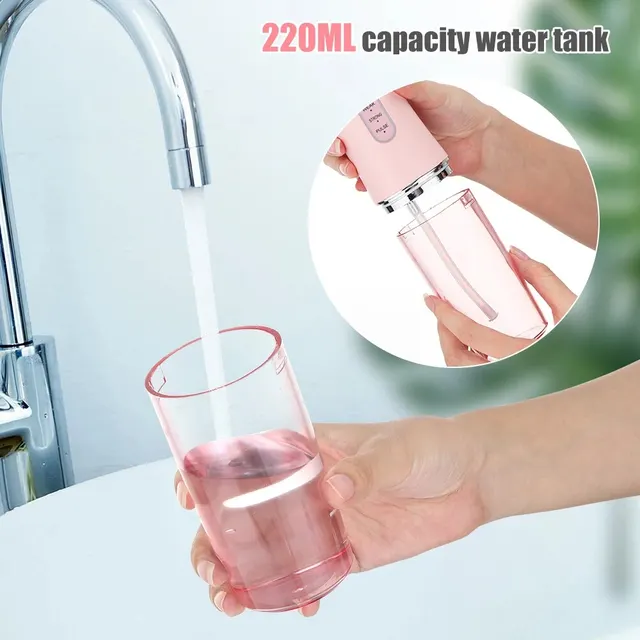 Irrigateur buccal Portable, fil dentaire à Jet d'eau, Rechargeable par USB, cure-dents, 4 pointes de Jet, 220ml, 3 Modes, IPX7, 1400 tr/min – Image 6