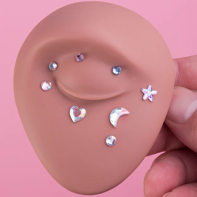 Autocollant de tatouage tridimensionnel pour bijoux, gemme simulée, décorations pour les yeux et le visage, maquillage bricolage, 1 feuille – Image 3