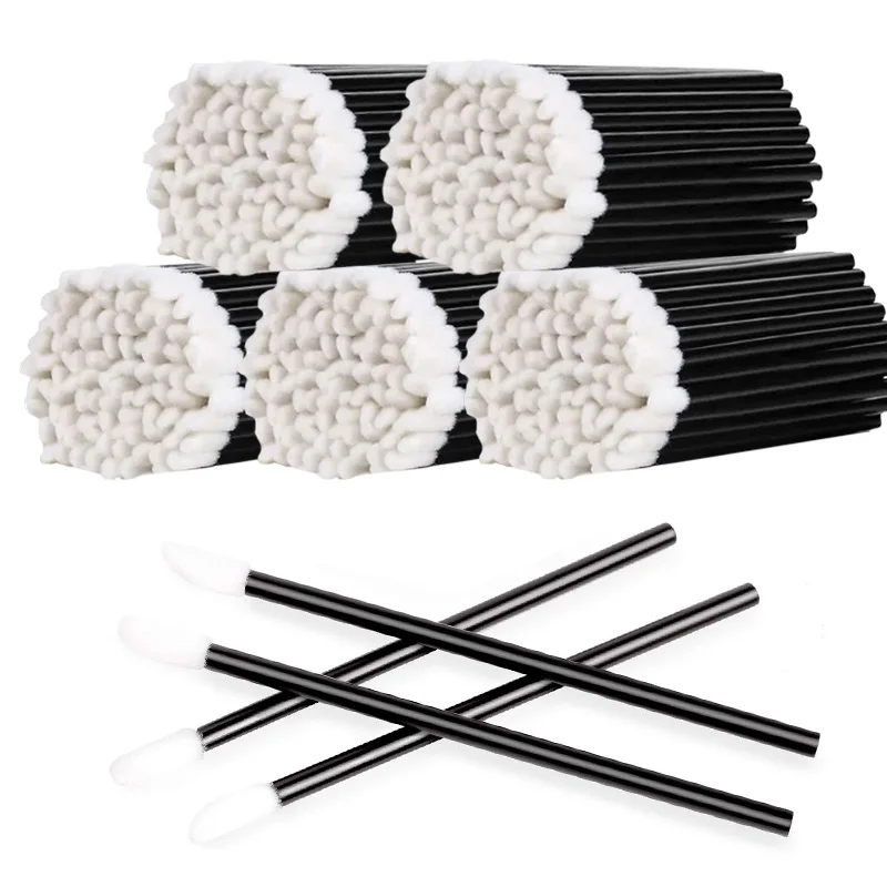 Applicateurs jetables sans peluches pour lèvres, 100 pièces, testeurs de rouge à lèvres, baguettes applicateurs pour maquillage, pinceaux à lèvres, outil de beauté