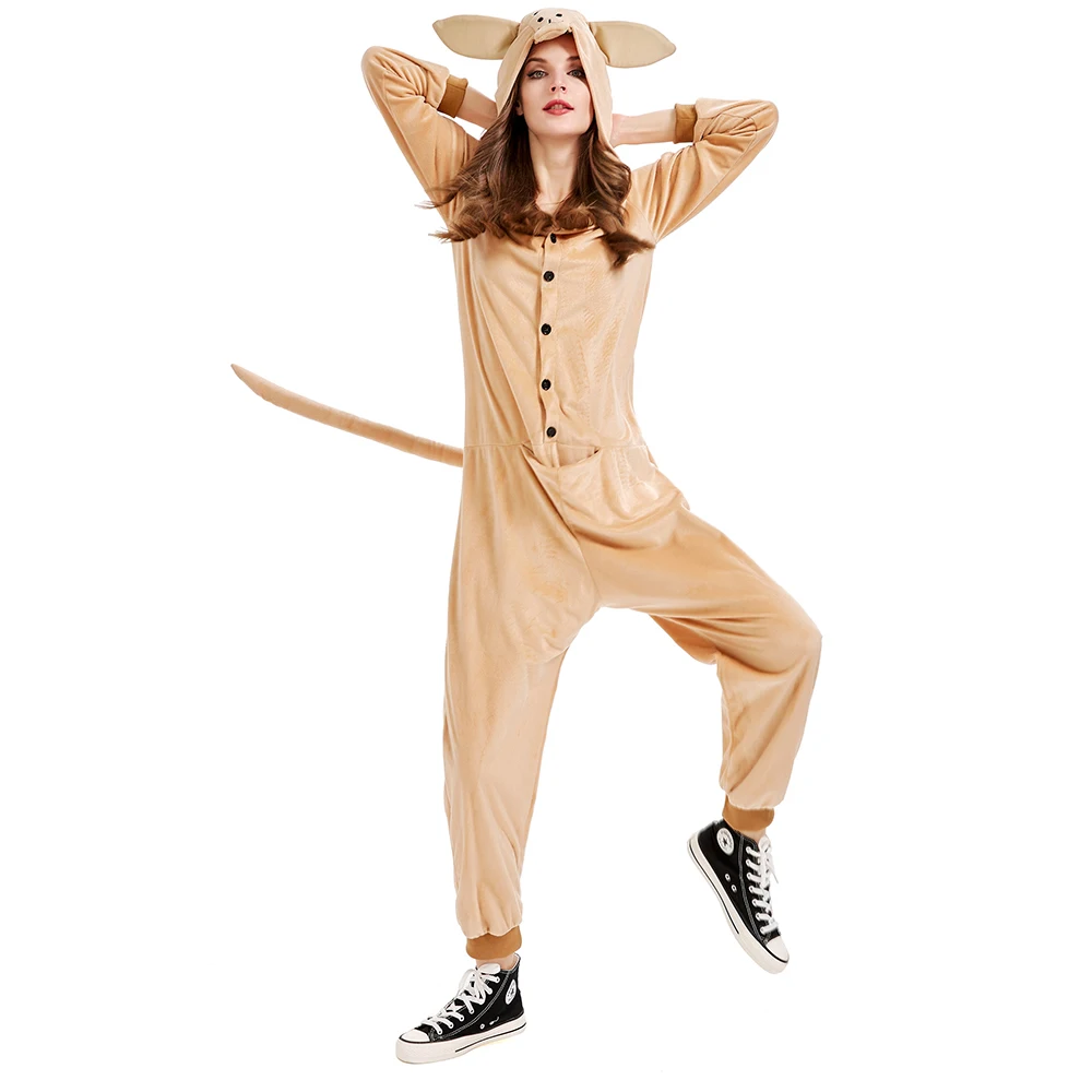 Combinaison à capuche kangourou pour femmes, costume de cosplay d'halloween, costume de maison de dessin animé, costume de jeu de couleur scolaire M et XL, automne