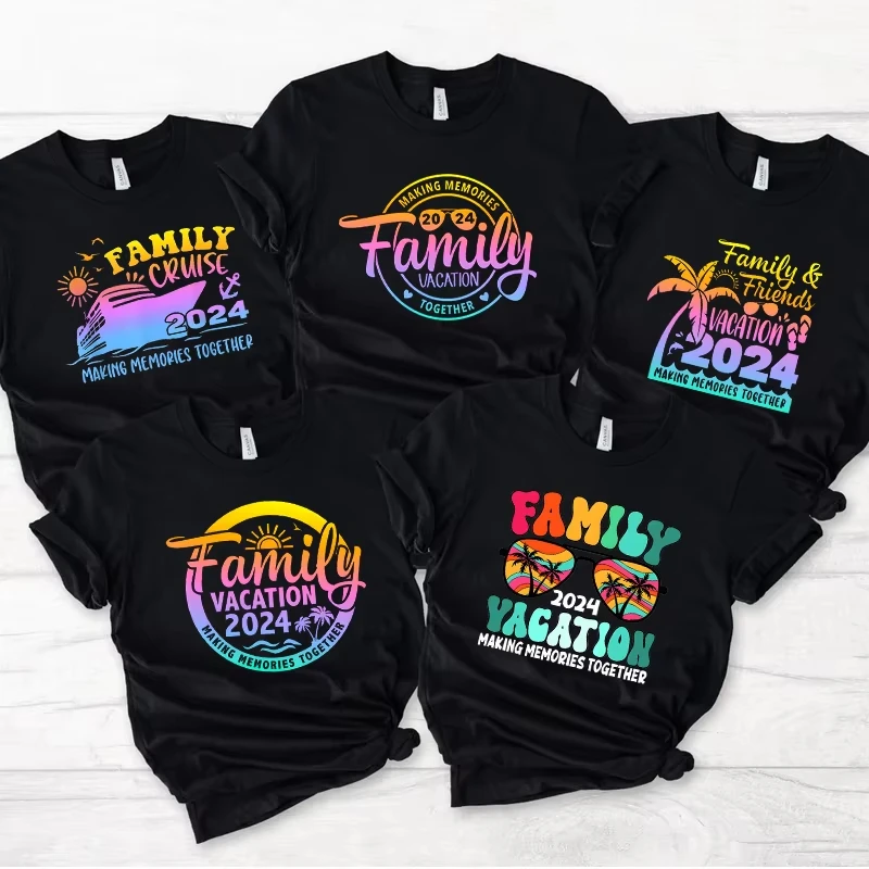 Summer Vibes T-shirt unisexe pour hommes et femmes, vacances de fête en famille, mode soleil de croisière, graphique de plage, vêtements esthétiques, Y2K, Y-Men, 2024