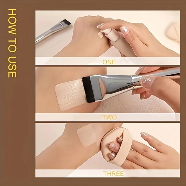 Brosse légère à tête plate pour fond de teint et contour sans couture, outil de paume de précision pour tous les Types de peau, 1/2 pièces – Image 5