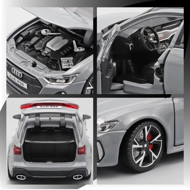 Modèle de voiture RS6 1:32, édition noire : personnalisé pour les enfants, simulation réaliste, métal moulé sous pression, cadeau parfait pour les garçons – Image 6