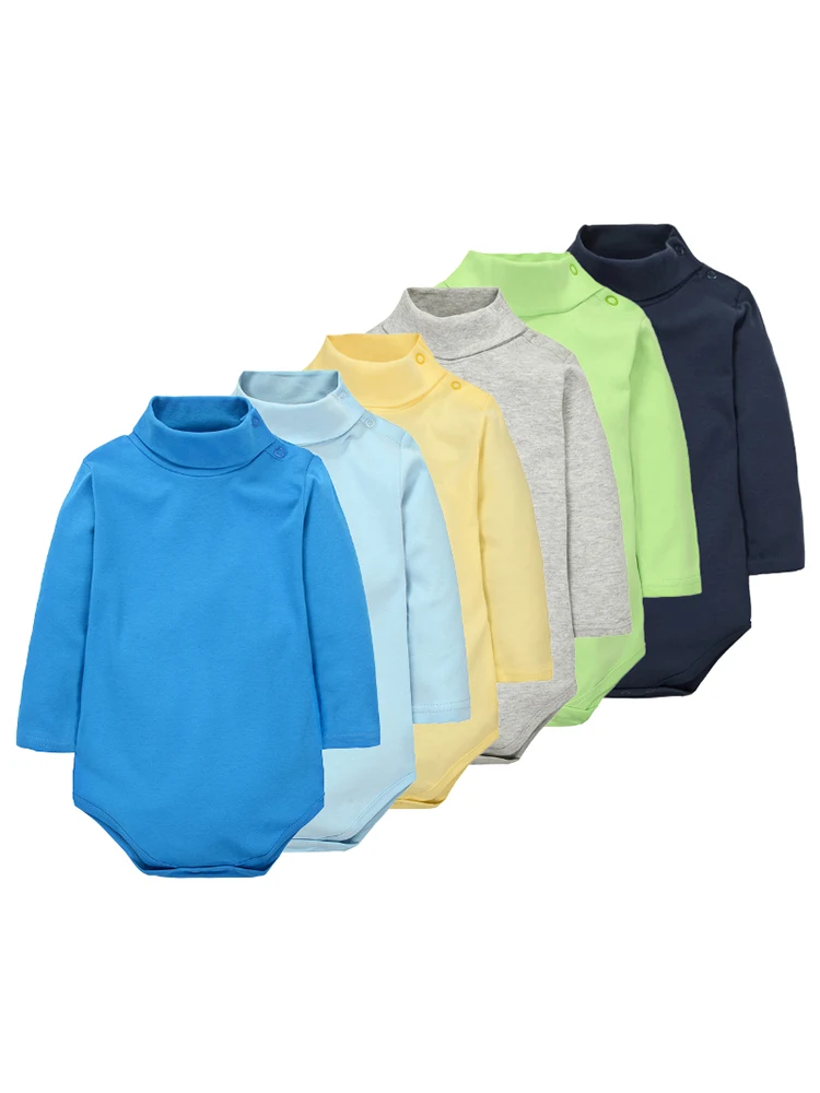Body pour bébé garçon, manches longues, Triangle, 100% coton, combinaison douce et confortable, couleur unie, mode Simple, col haut, 0-24 mois