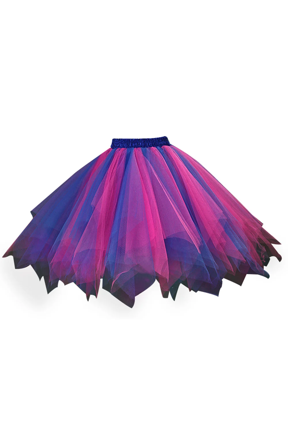 Mini jupes tutu de carnaval, jupon court en tulle superposé irrégulier, taille élastique, au-dessus du genou, robe de Rhassortie, sous-jupe