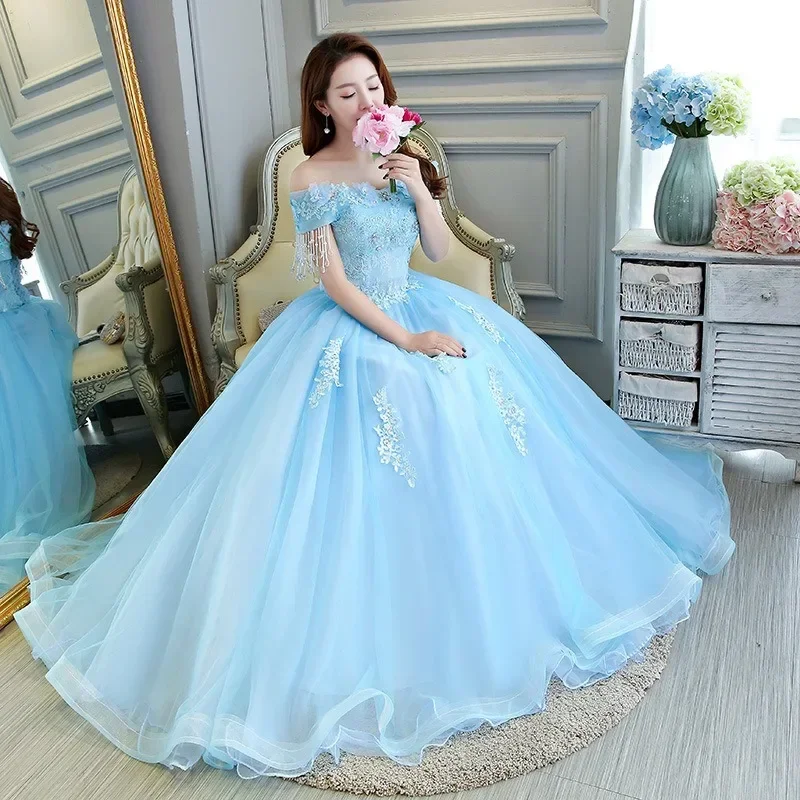 Robe de Quinceanera avec appliques florales, robe de cocktail princesse, tulle en cristal, robe de soirée d'anniversaire formelle, Off Initiated, 15 ans