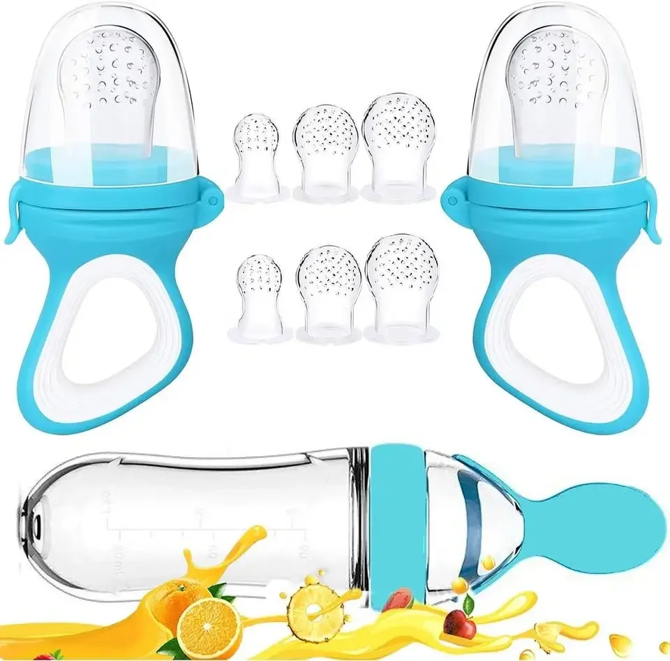BiSantos à presser en silicone pour nouveau-né, sucette pour bébé, entraînement, cuillère à riz, mangeoire à complengendralimentaires, céréales pour bébé, ustensiles britanniques
