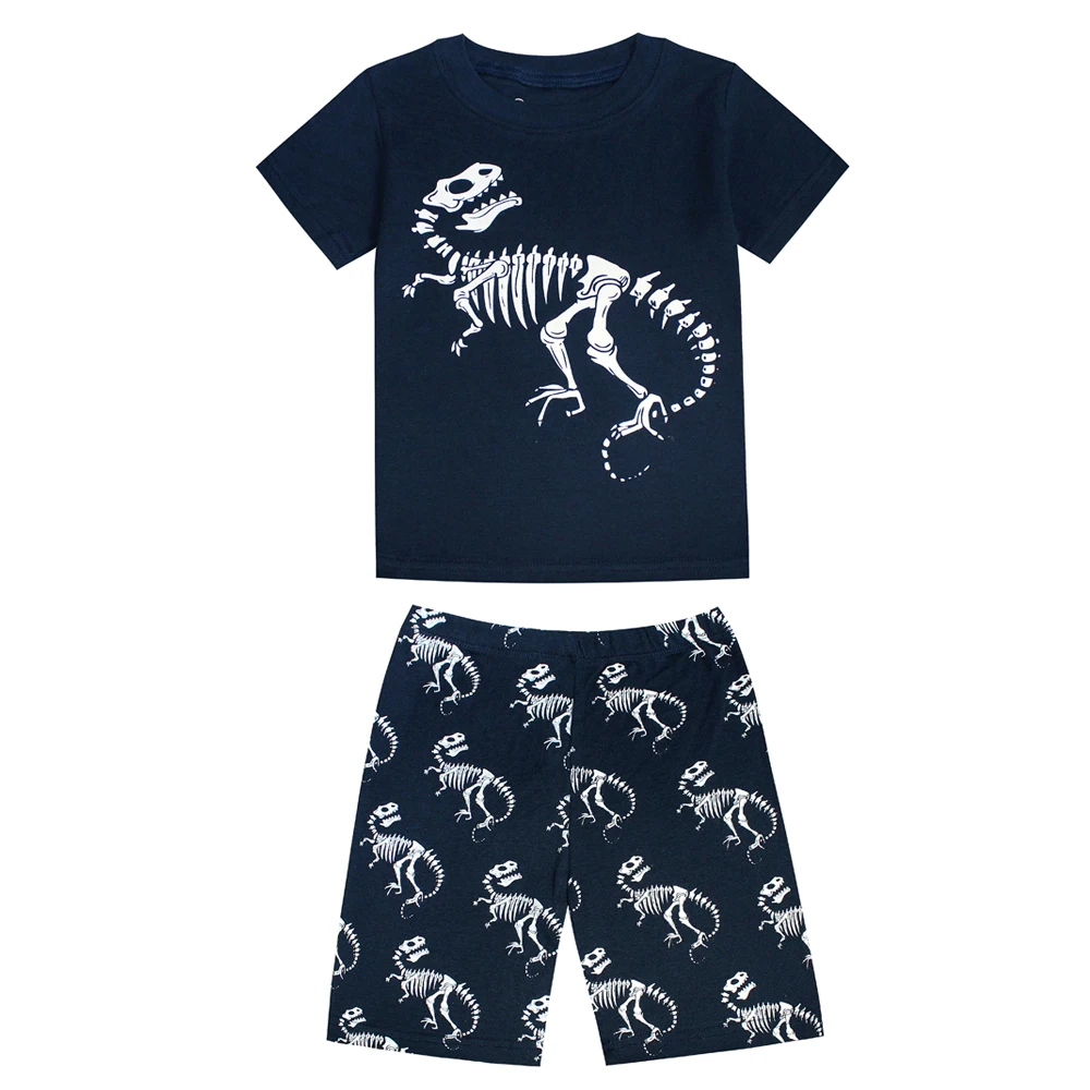 Garçons dinosaure Pyjamas ensembles enfants vêtements de nuit en coton à manches courtes été vêtements pour enfants bébé vêtements de nuit Pyjamas Pjs ensembles courts