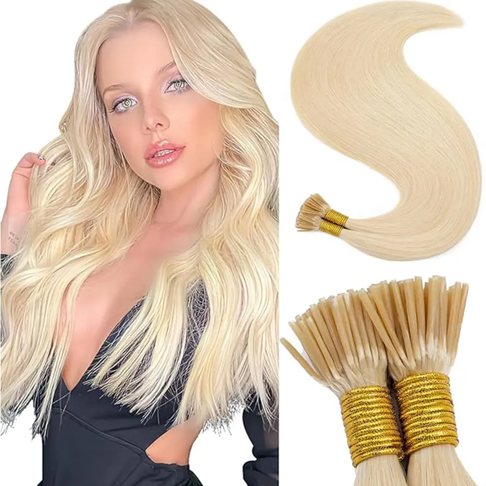 Extensions de cheveux Remy KerBrian, cheveux humains, 100% naturels, blanc, blond, #60, 100 grammes