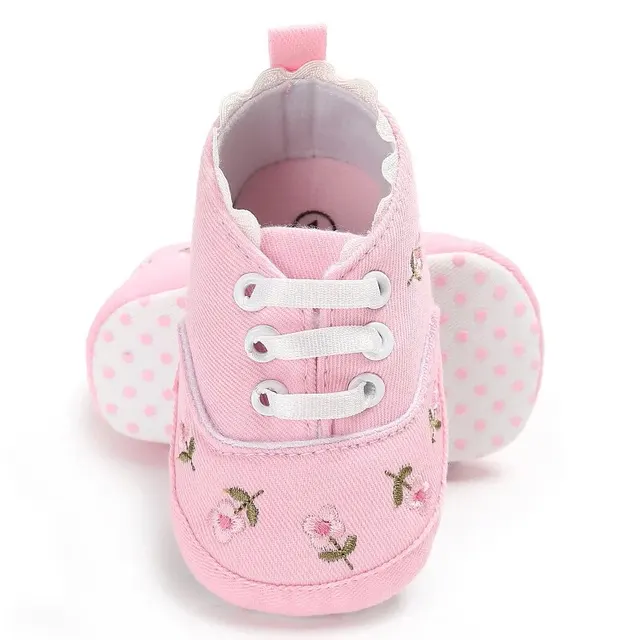 MRovior-Chaussures en toile pour bébé fille, souliers pour enfant, nouveau-né, semelle en coton, motif floral, décontracté, premiers pas, CPull – Image 4