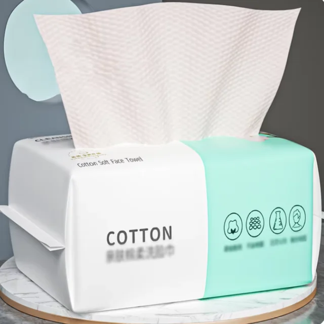 Serviette pour le visage épaisse réutilisable Un paquet de 100 pièces par paquet Nettoyant de voyage, démaquillant humide et sec, tissu doux en coton
