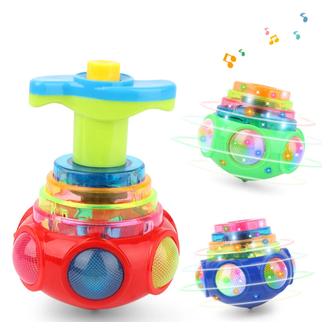 Gyroscope rotatif à musique lumineuse, couleur aléatoire, jouets d'extérieur, lumières colorées, jouets lumineux, Notes, 1 pièce