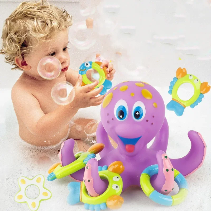 Jouet de bain pour bébé, pieuvre, animal de dessin animé, pour enfant, plage, baignoire, maison, piscine, eau