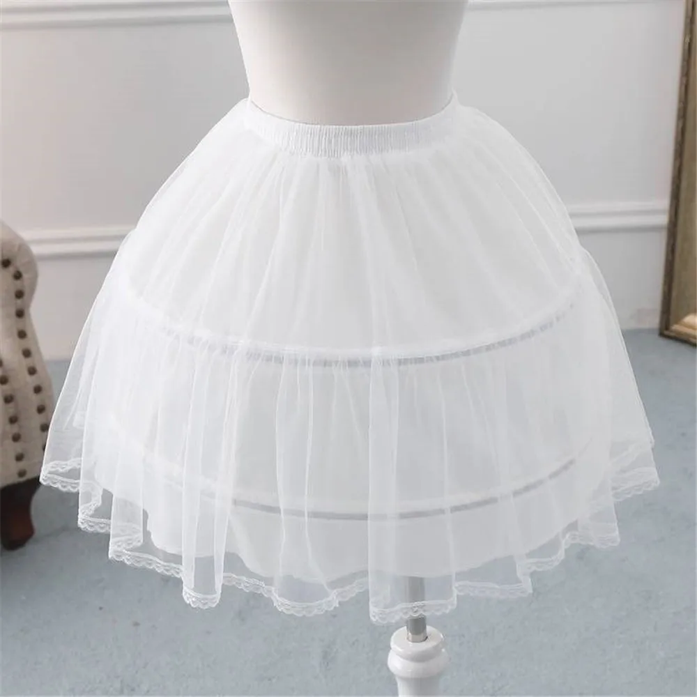 Jupon Crinoline pour filles avec cerceau sous jupe courte sous-jupe blanche a-ligne robe de bal jupons