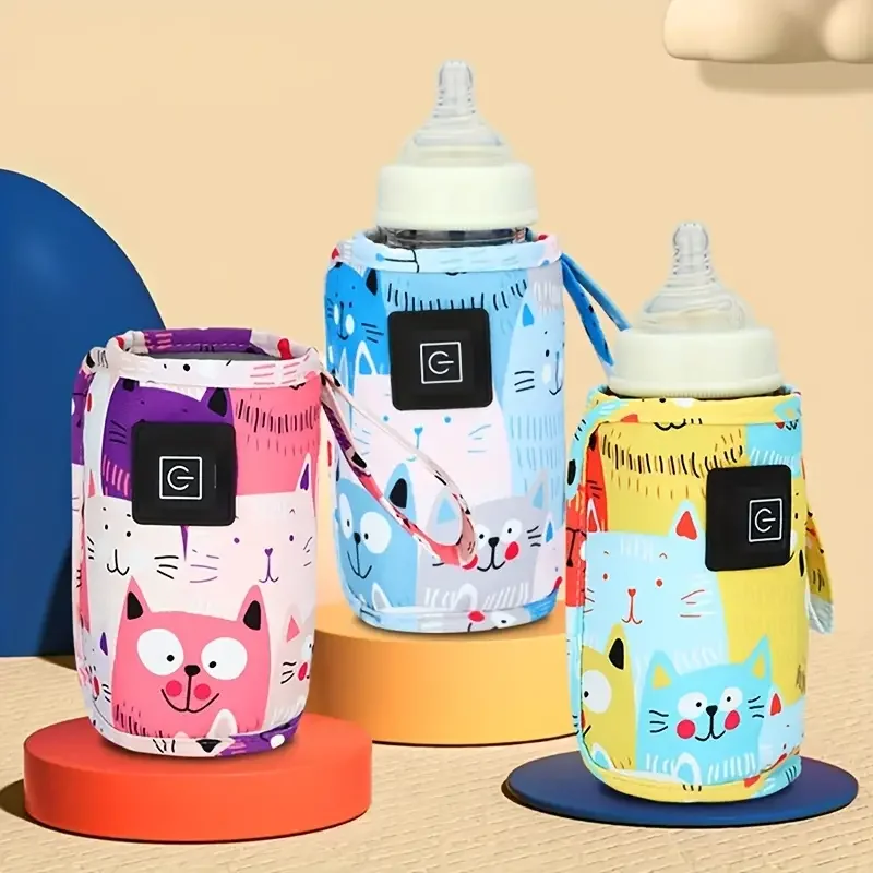 Chauffe-eau à lait USB, sac isolé pour poussette de voyage, chauffe-biberon d'allaitement, chauffe-biberon Portable, noël, Hallowee
