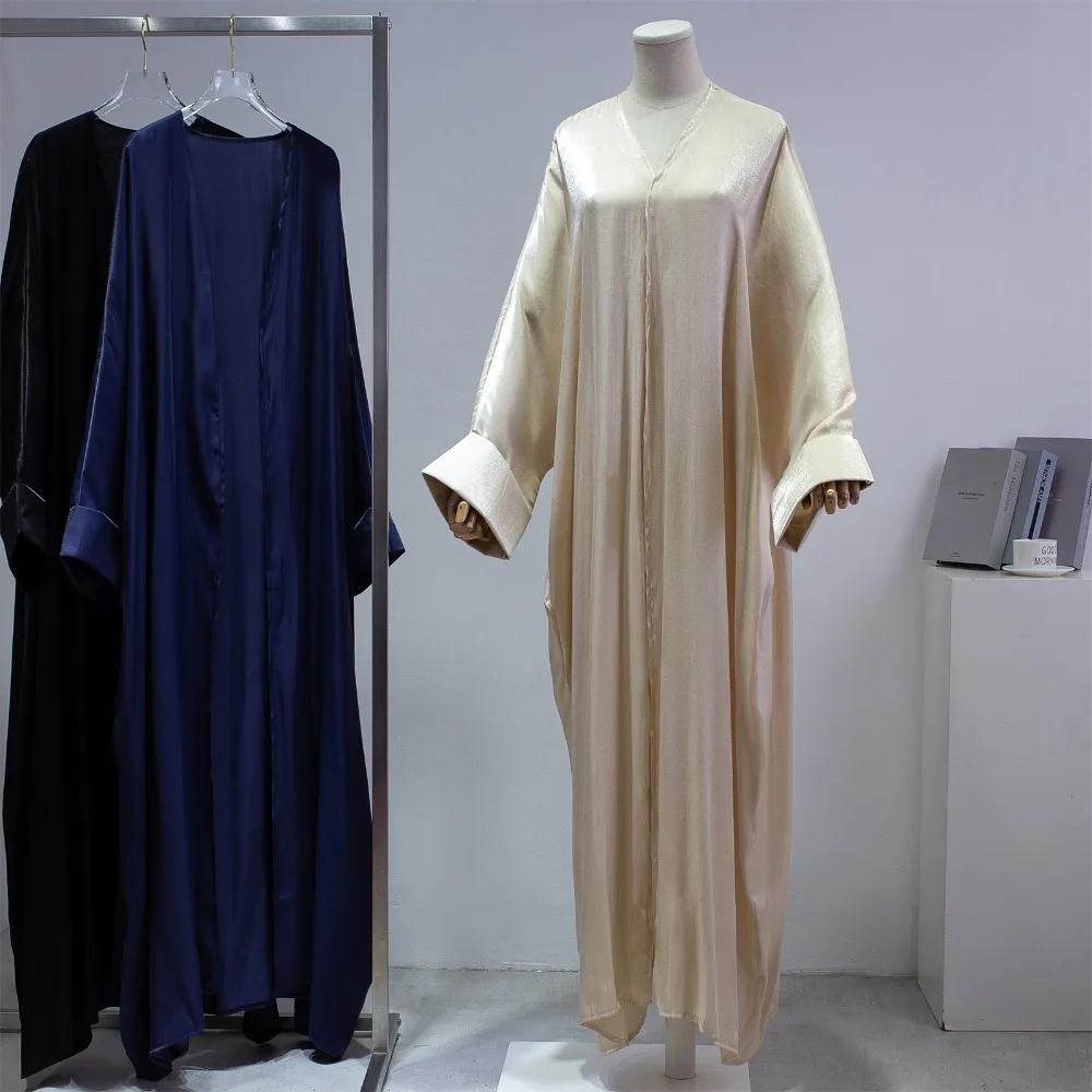Abaya musulmane, kaftan, manches smocks, une pièce, cardigan de prière pour femmes, vêtements islamiques, dubaï, saoudien, robe turque