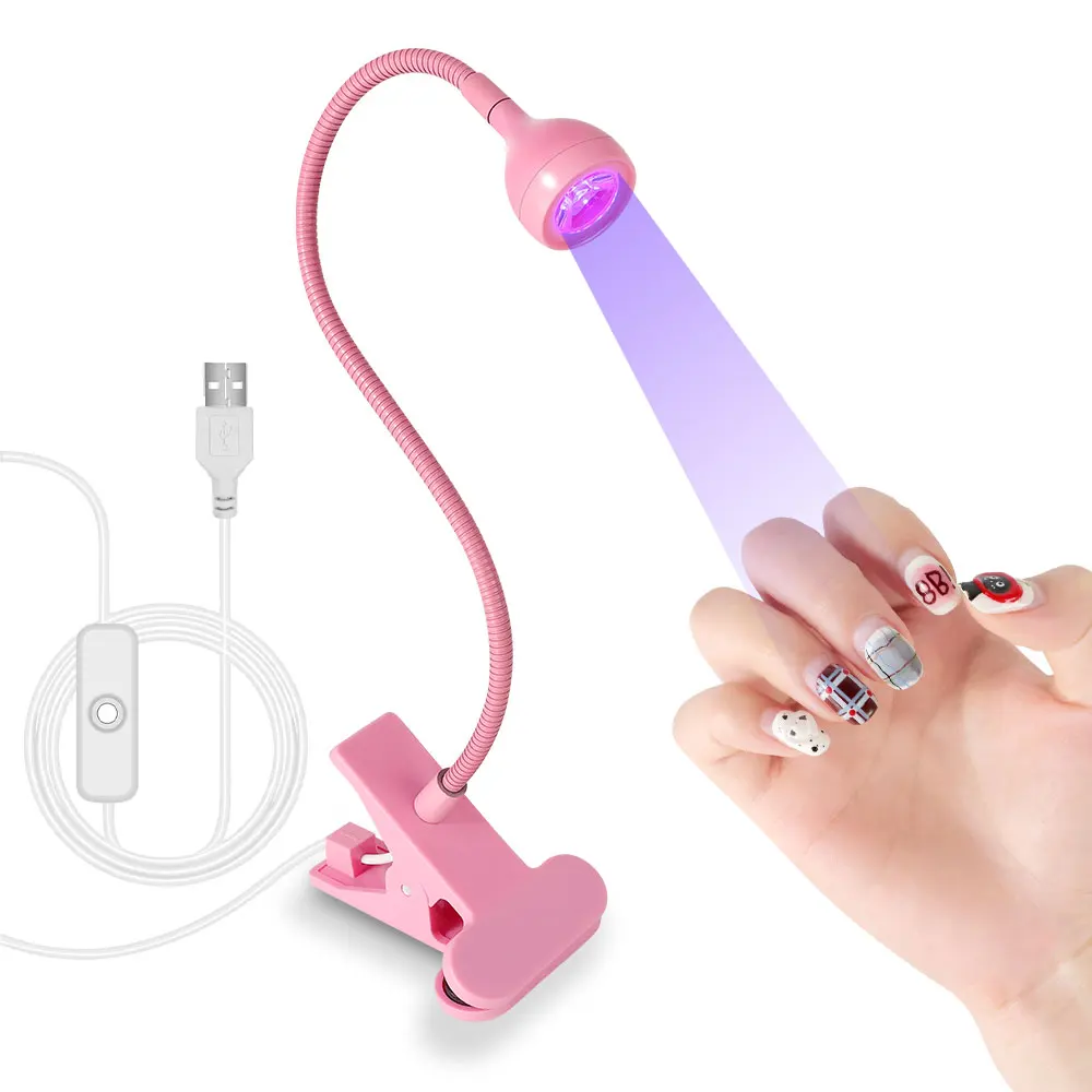 Lampe UV LED pour sécher les ongles en Gel, vernis à ongles, bureau Flexible à clipser, Mini lampe à ongles USB Portable, sèche-lumière UV pour Salon de manucure