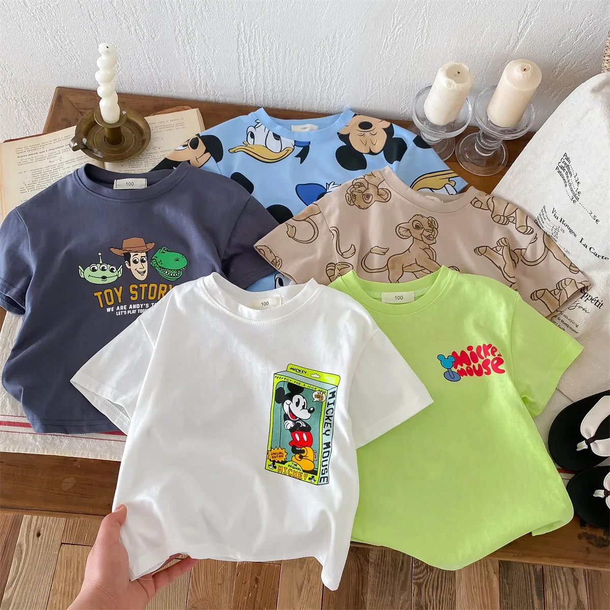 Mickey enfants vêtements t-shirts été imprimé dessin animé mode à manches courtes garçons T-shirt conception populaire enfants t-shirts col rond