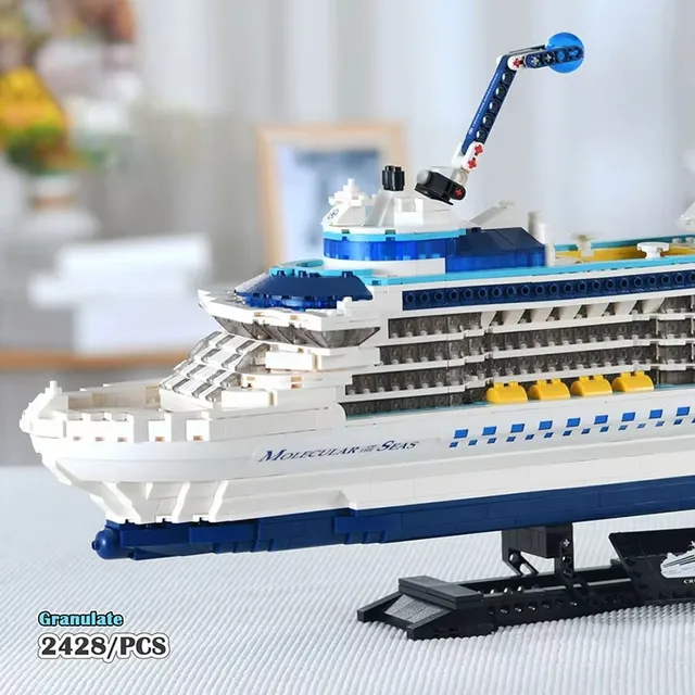 ParemployBricks importer décennie ks Set pour enfants, Mini, Big Sunshine, Ocean Cruise Liner, White Boat Toys, City, 2428PCs, Livraison gratuite – Image 2