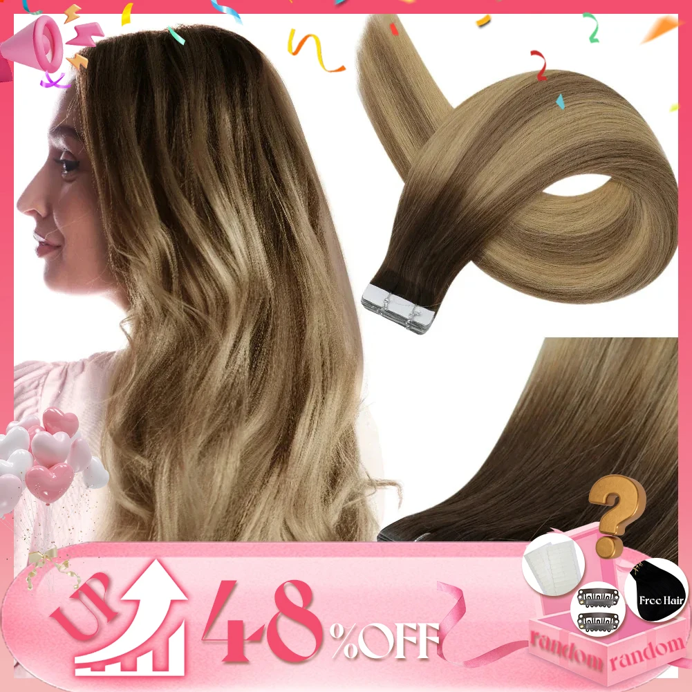 Bande d'injection vierge pleine brillance dans les Extensions de cheveux humains bande attaquée à la main Invisible dans l'extension de cheveux cheveux humains adhésif naturel