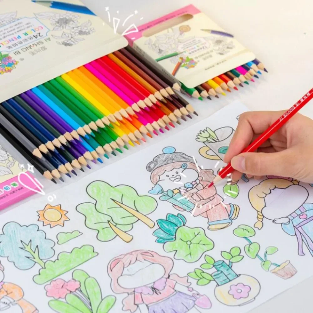 Ensemble de crayons de dessin en bois, 12 couleurs, Non toxiques, Standard HB, pour étudiants, outil d'écriture et de peinture, papeterie fournitures scolaires