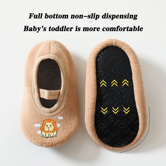 Chaussures antidérapantes pour enfants, chaussettes de sol antidérapantes en coton pour nouveau-nés et filles, semelle en caoutchouc, baskets d'intérieur de dessin animé – Image 4