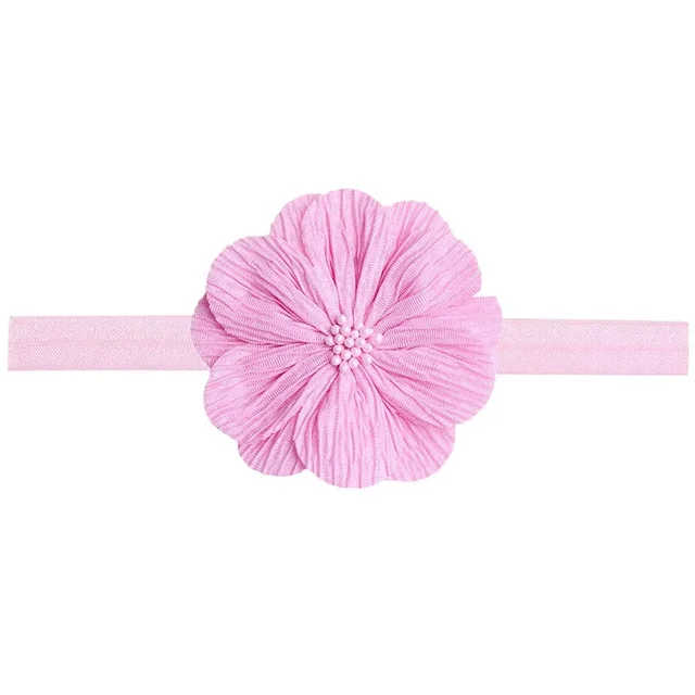 Bandeau élastique à fleurs pour bébé de 0 à 2 ans, 1 pièce, fait à la main, couleur unie, perle, Double couche, accessoires pour cheveux, cadeaux – Image 4