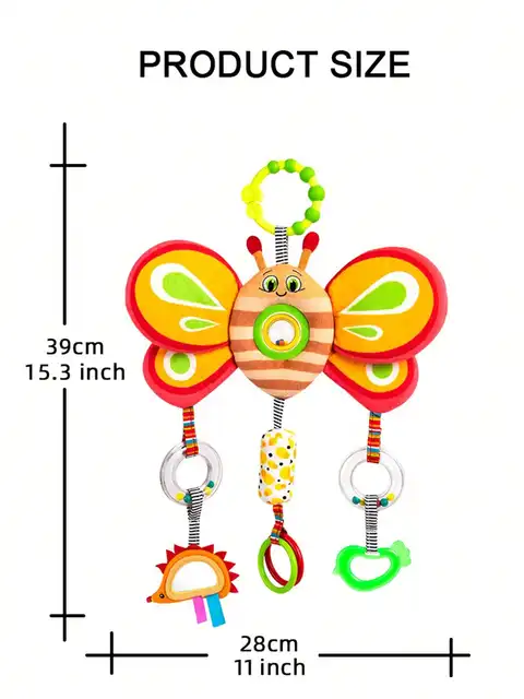 Poussette rotative à ondes en peluche pour bébé, accessoires montés sur voiture, papier de sonnerie, carillons éoliens, colle dentaire, verre de sécurité – Image 6