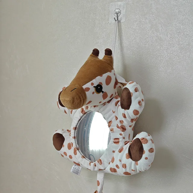 Rétroviseur de siège de voiture de sécurité pour bébé face à l'arrière, entièrement réglable, miroir décoratif de dessin animé, vue claire comme le cristal – Image 4