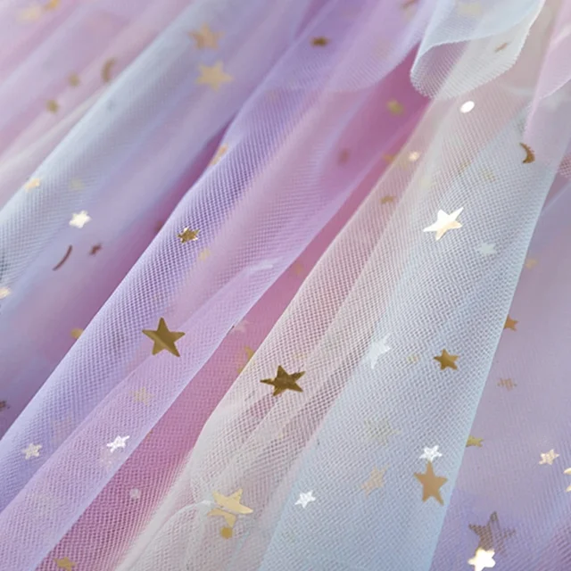 Petites filles paillettes vêtements 2024 été tenue décontractée 3-8 ans bébé anniversaire robes maille fête de mariage robes de princesse pour les enfants – Image 6