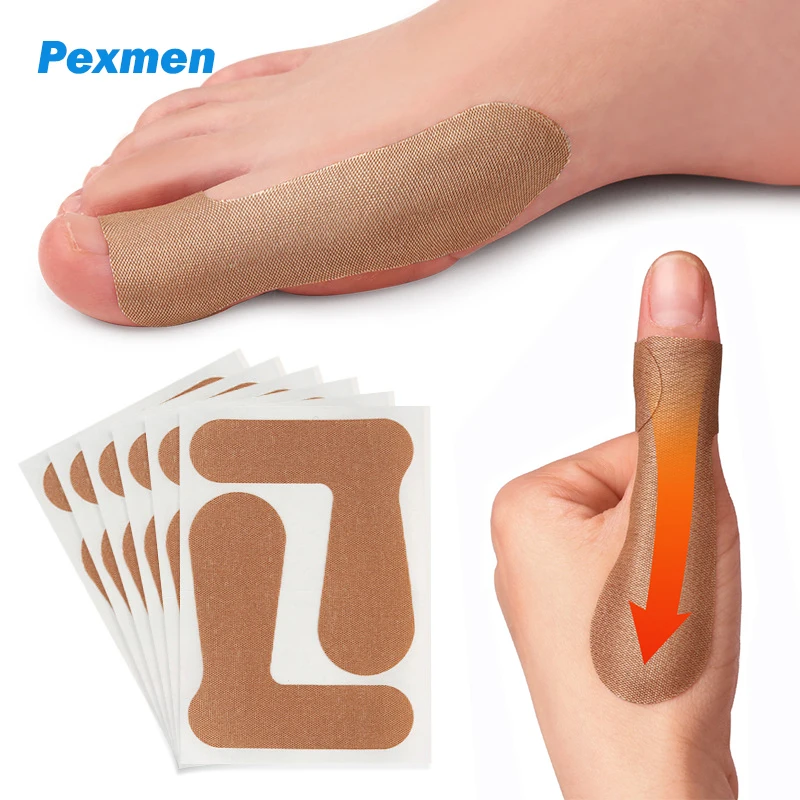 Pexmen 2/4/6/10Pcs Moleskin Turf Toe Strap with Pressure Sensitive Adhesive Plantar Fasciitis Relief Strips Relieve Big Toe Pain
