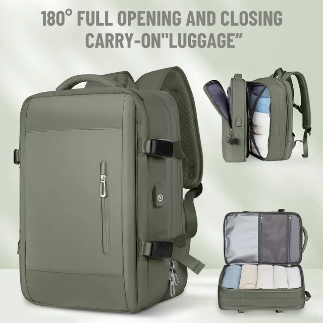 Sac à dos de voyage pour hommes, sac à dos d'affaires de grande capacité, sac USB extensible scolaire, sac pour ordinateur portable, sac à dos pour hommes, sac à dos de cabine
